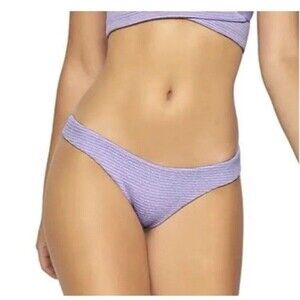 NWT PilyQ Smocked Teeny Bikini Bottom Lavender PQ Swim Women's Size M MSRP $88